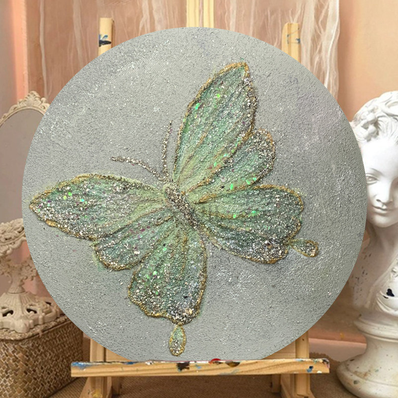 蝴蝶立体肌理画油画diy材料工具包手绘数字油画高级感艺术装饰画