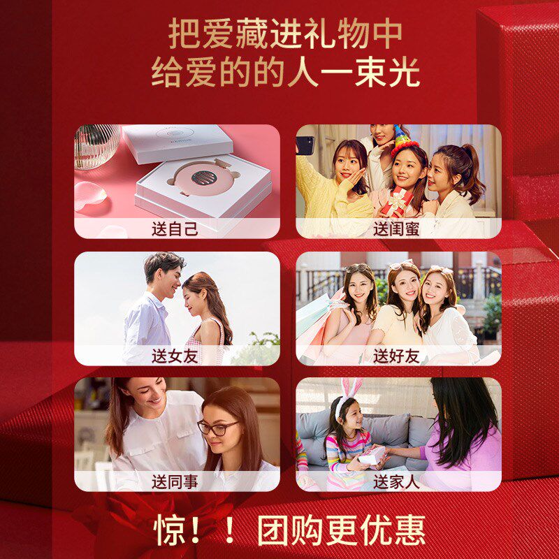 随身智能led化妆镜旅行便携小镜子节日送女生手持带灯简约美妆镜