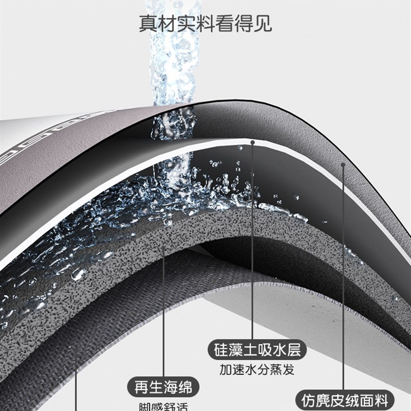 硅藻泥厨房吸水地垫防滑防油耐脏脚垫子新款家用红色免洗可擦地毯