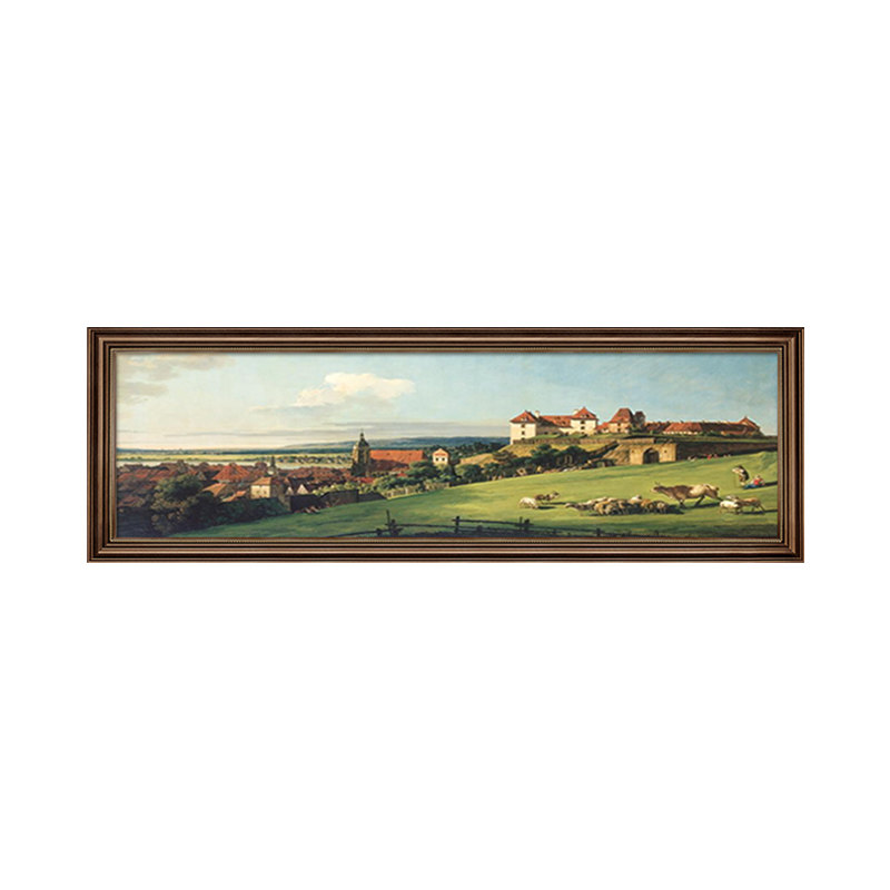 美式卧室床头装饰画主卧房间挂画沙发背景墙壁画风景油画2023新款