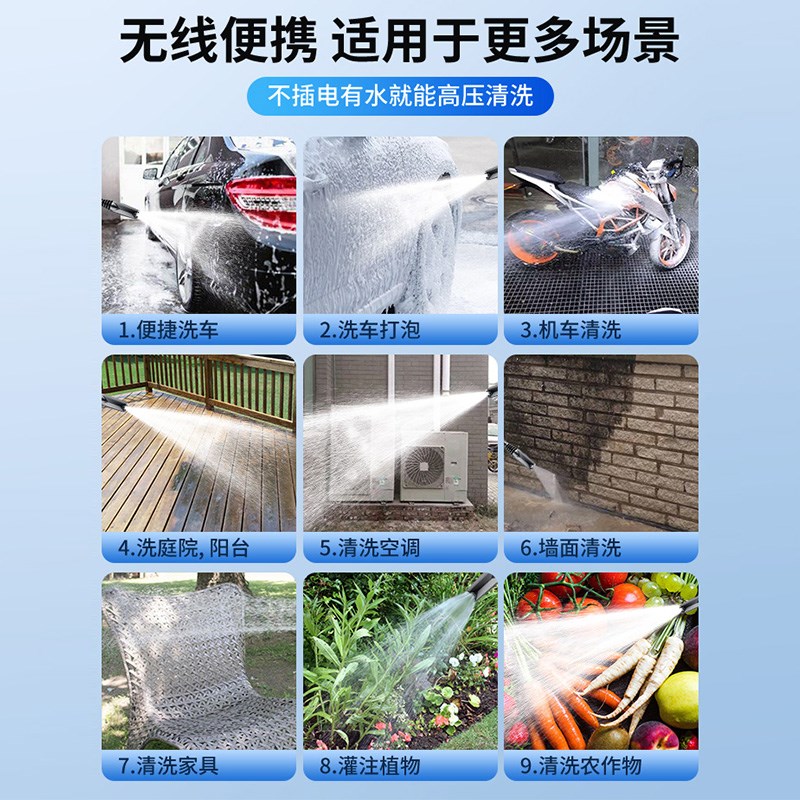 洗车高压水枪家用洗车机车用空调清洗大功率刷车增压强力洗地神器