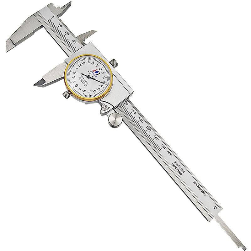 桂林精密带表卡尺0-150-200mm 0.02双向防震隐藏式齿条防尘防碎屑
