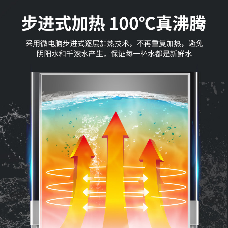立式商用净水器步进式过滤加热一体直饮水机学校餐厅大容量开水器