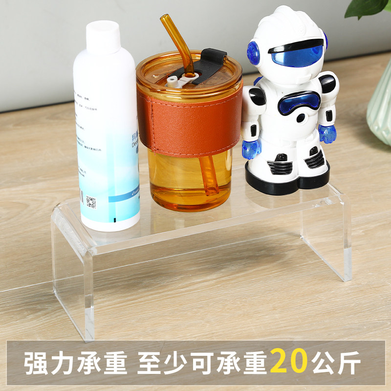 亚克力置物架书架展示架柜子透明增高架冰箱厨房分层隔板玻璃架子图片