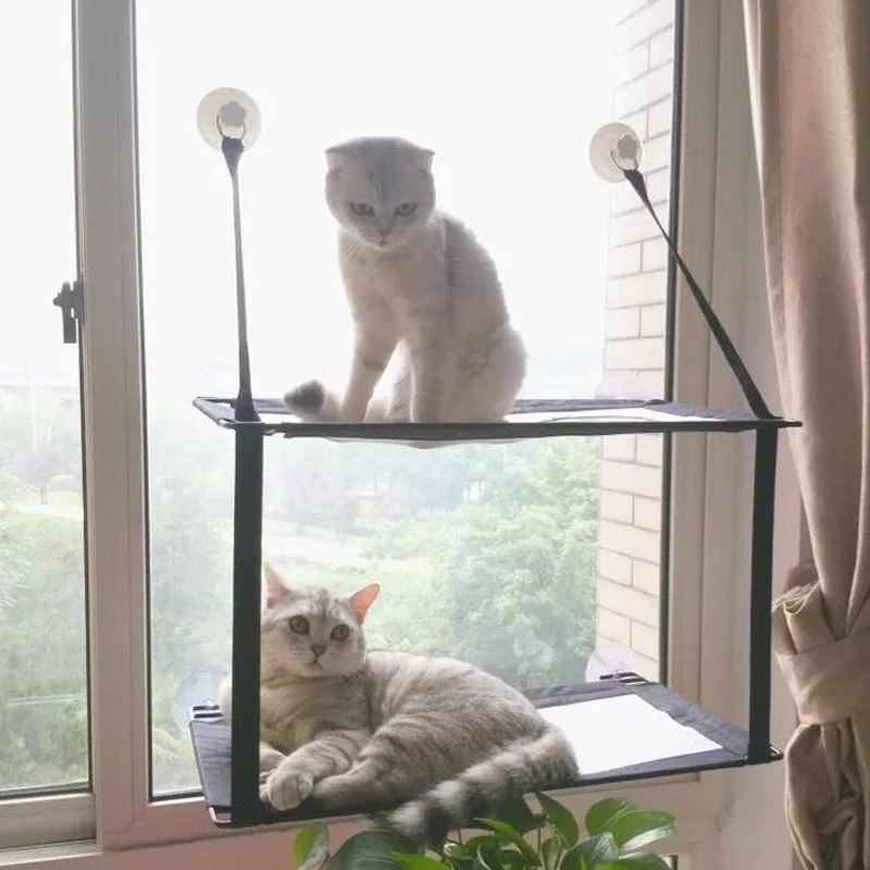 猫吊床挂窝超强吸盘式荡秋千晒太阳可拆洗吊床窗台玻璃挂床猫爬架