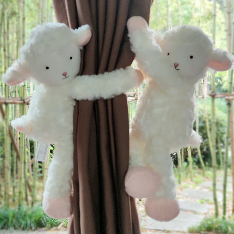 卡通窗帘带绑带纱帘扣夹绑绳磁扣可爱简约公仔带条磁铁扣环束带