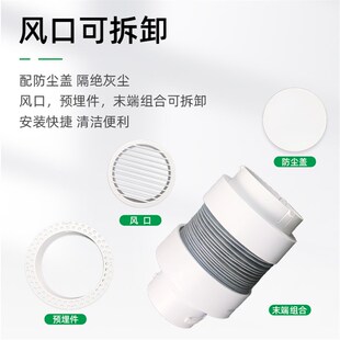 新风系统新风出风口极简圆形预埋新风风口内嵌式新风出风口装饰盖