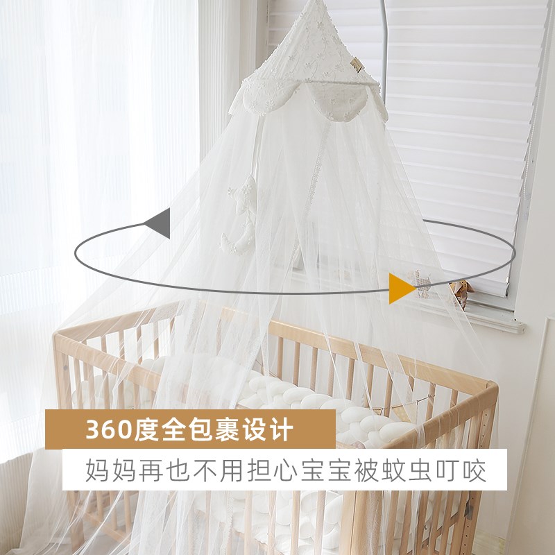婴儿床蚊帐宝宝专用全罩式通用儿童拼接床落地式公主城堡遮光纱幔