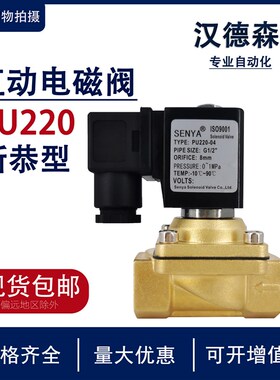 新恭电磁阀水阀 气阀PU220-04 4分 PU220-06 6分 -08 1寸防水防雾