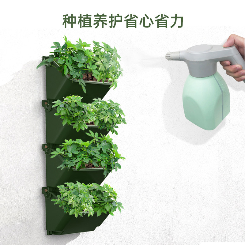 植物墙壁挂花盆室外阳台墙面立体绿化多层花盆组合种绿植花卉种菜