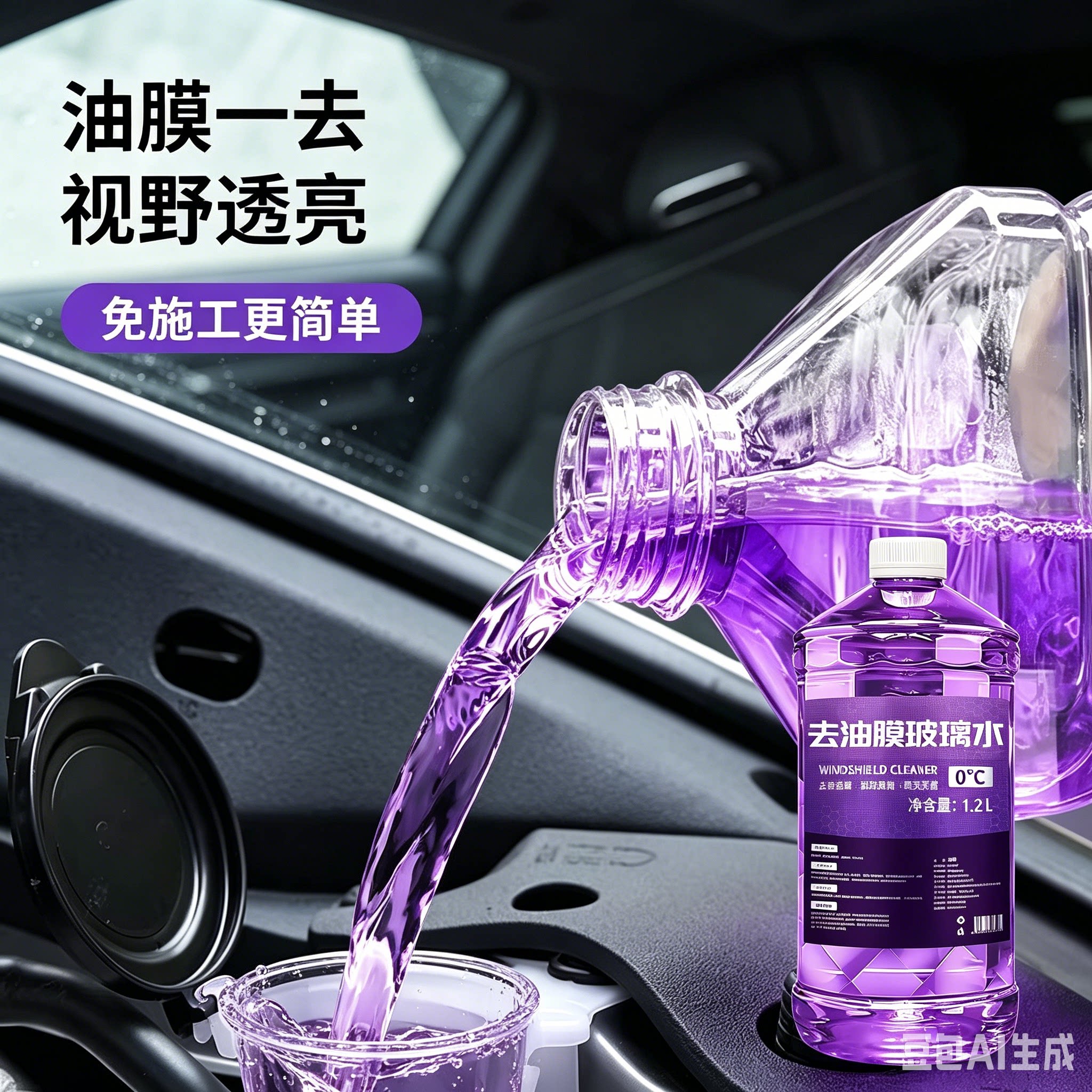 【全新升级】去油膜虫胶汽车玻璃水强力养护防冻四季通用JT一
