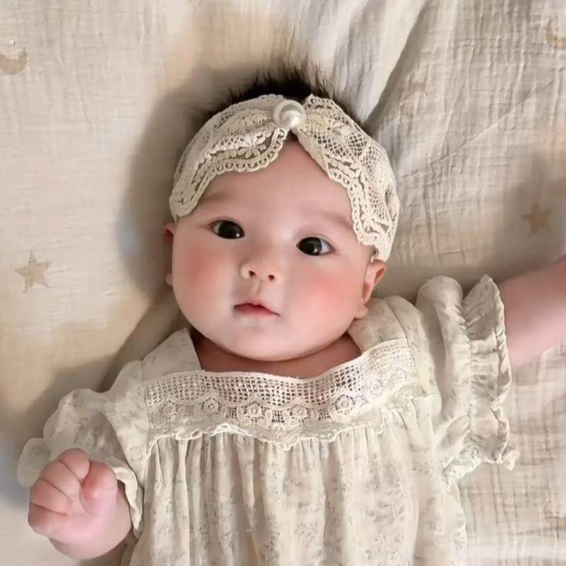 婴儿夏天薄款囟门发带适合小月龄女宝宝头围的漂亮蕾丝小公主头饰