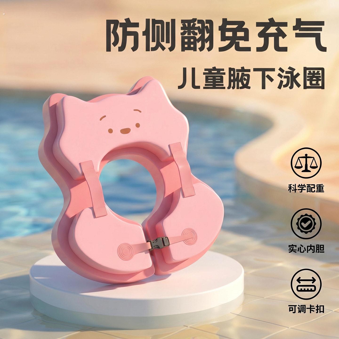 婴儿免充气腋下泳圈0-4岁宝宝游泳圈防翻浮力装备