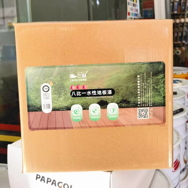 三联水性地板漆高硬度水性木楼梯亮光半光透明清面漆翻新漆