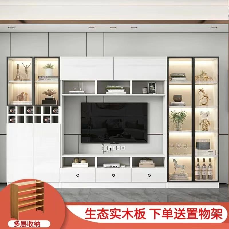 【香港包邮】实木电视柜组合隔断柜一体背景墙柜客厅储物柜玻璃书