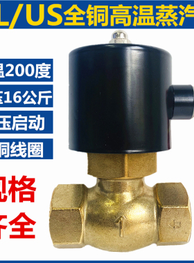 高温蒸汽电磁阀4分6分1寸220V24VDN15两通阀2L/US-15/20/25控制阀