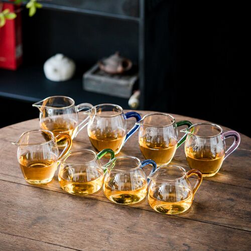 耐热玻璃公道杯带把分茶器功夫茶具中式茶海公杯装茶杯子不烫手