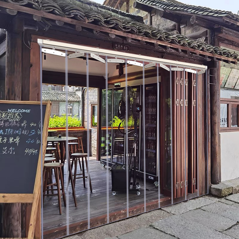 折叠软门帘可推拉透明隔热挡风PVC塑料空调帘家用商铺大门隔断帘