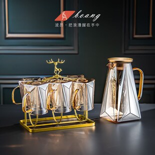 耐热冷水壶家用套装大容量水果茶壶玻璃凉水壶瓶冷泡白开水杯BA