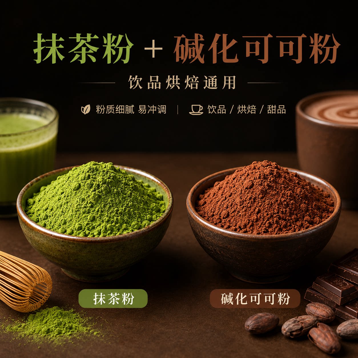 津杰纯天然抹茶粉可可粉烘焙专用其它原料