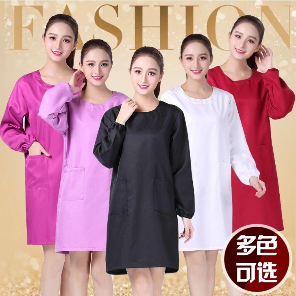 洗头防湿衣服神器理发薄款反穿衣美发防水大工服理发店工作服洗头