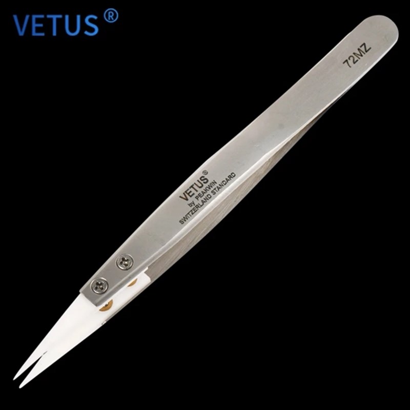 原装正品VETUS陶瓷镊子非磁性ESD 耐腐蚀耐高温磨耐损陶瓷头 72MZ