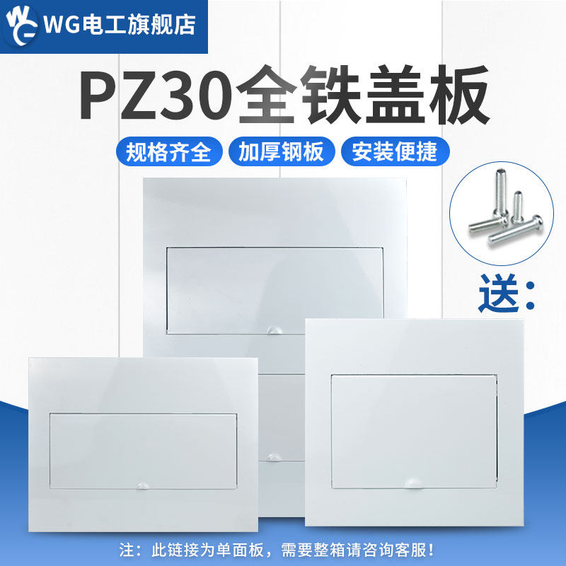 PZ30全铁配电箱盖板明暗装强电回路箱通用白色面板全阻燃消防盖子
