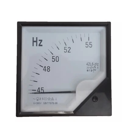 指针式交流赫兹表42L6型配电柜高精度频率表45-55HZ 42C6 380V