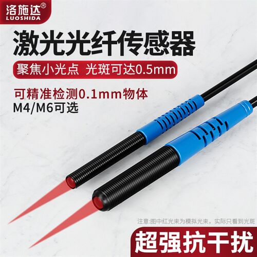 激光光纤传感器RC610-JJ聚焦型聚光光纤线传感器感应器探头M4M6