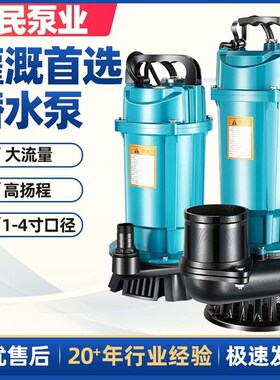 德国进口日本【首单直降】潜水泵220V家用高扬程3寸4寸大流量抽水