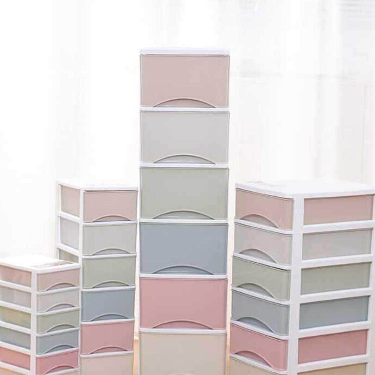 办公桌面收纳盒简约塑料小抽屉式收纳柜书桌上学生文件杂物储物箱