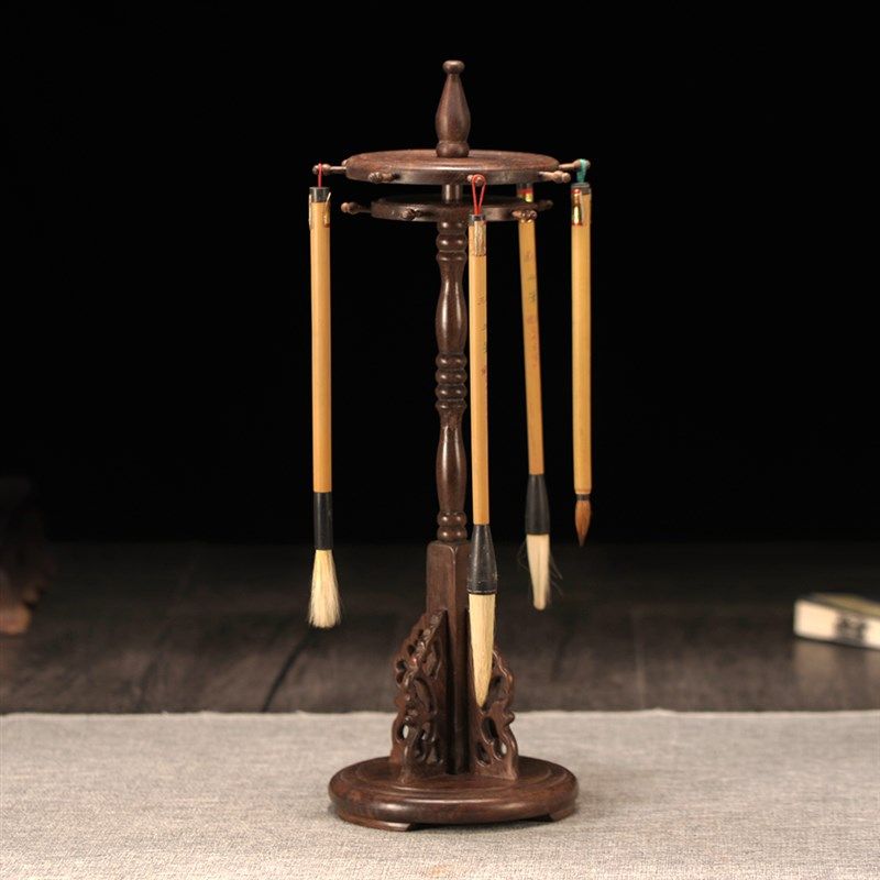 红木工艺品旋转笔挂红酸枝笔笔架毛笔挂架子挂架手饰展示架首饰架