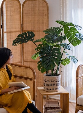 仿真绿植龟背竹高级感假树大型植物室内客厅景观落地盆栽装饰摆件