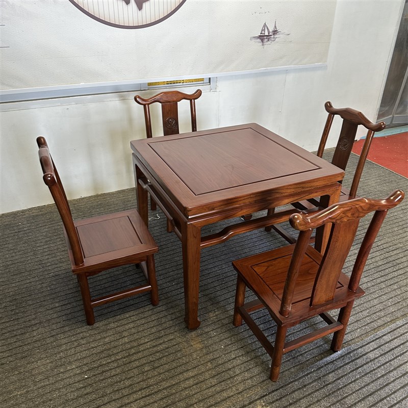 老榆木阳台小茶桌正方形家用吃饭方桌子中式简约全实木八仙桌农村