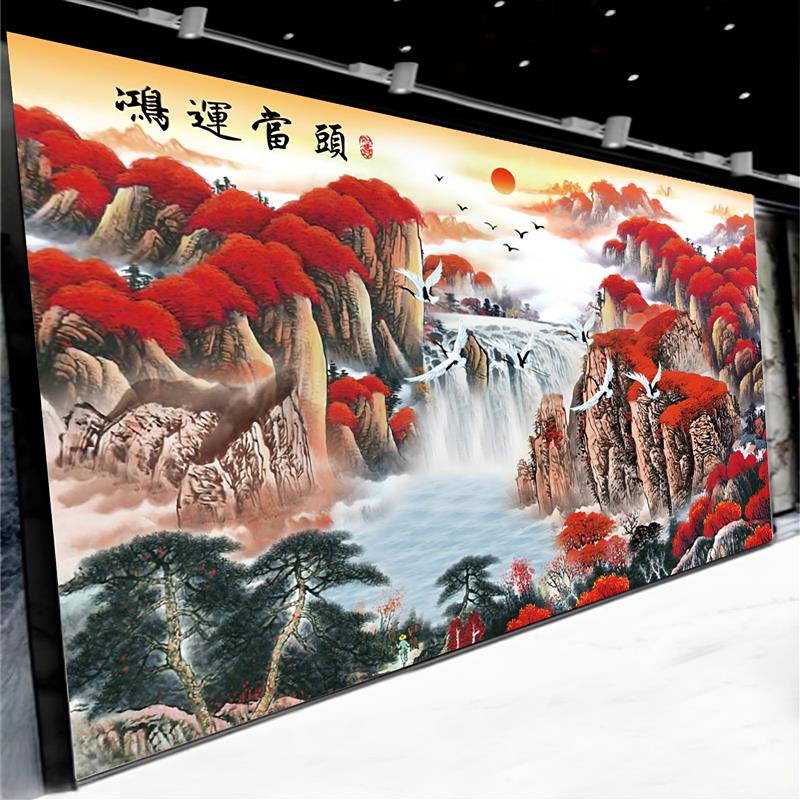 3d鸿运当头碳晶板电视背景墙集成墙板客厅沙发护墙板办公室金刚板