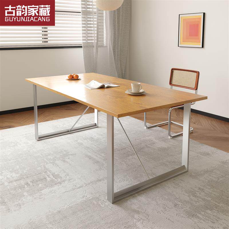 实木办公室桌子设计师原木会议大板桌家用电脑桌服装店展示工作台