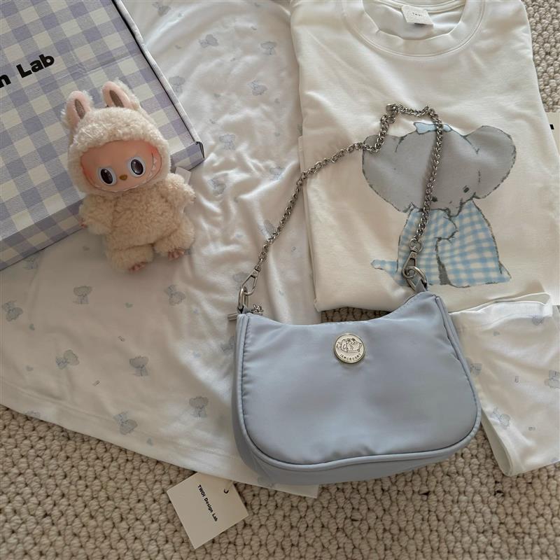 IAC自制奶乖蓝mini hobo链条包春夏尼龙手机包腋下单肩包女可斜挎
