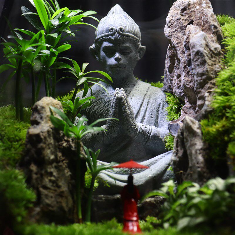 【大圣归来】创意桌面苔藓微景观成品盆景好养鲜活绿植生态缸摆件