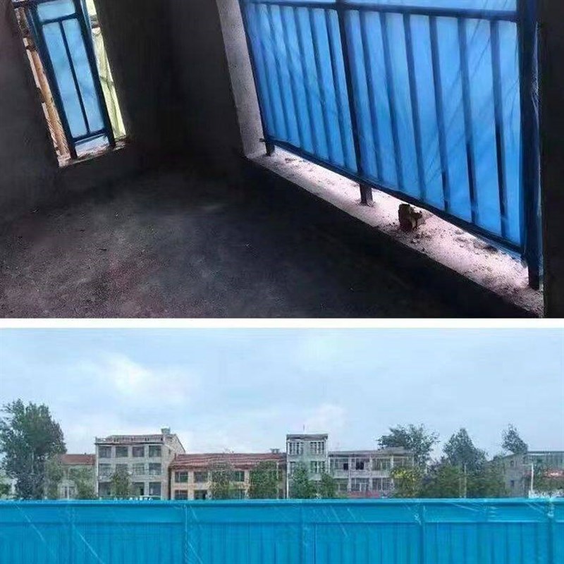 PE蓝色保护膜抗老化防尘工地装修阳台栏杆楼梯扶手护栏包装保护膜