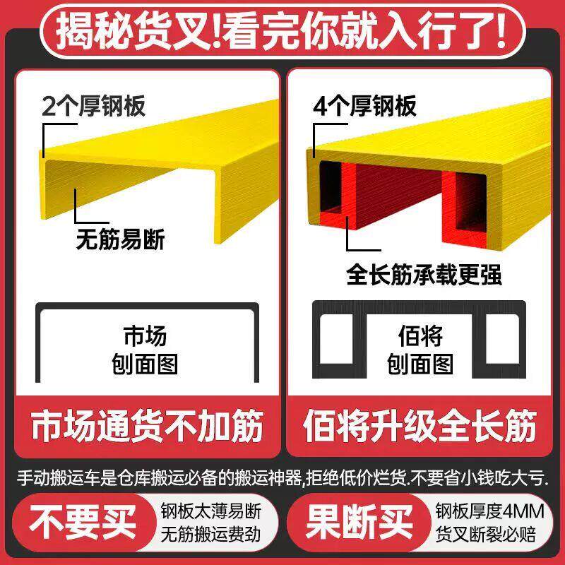 地牛手动叉车液压车搬运车2吨3液压装卸车