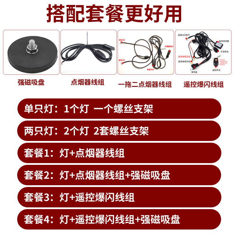 汽车led射灯强光超亮散光小钢炮12v24伏货车挖机透镜圆形黄光雾灯