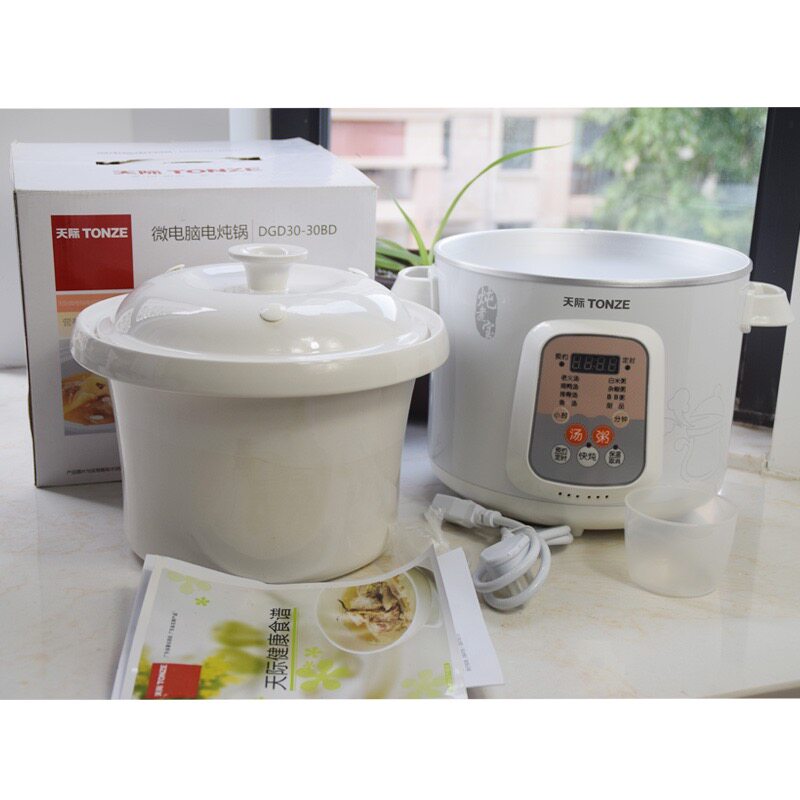 天际2L/3L/4L/5升白瓷家用全自动电炖锅陶瓷慢炖BB煲汤煮粥甜补品