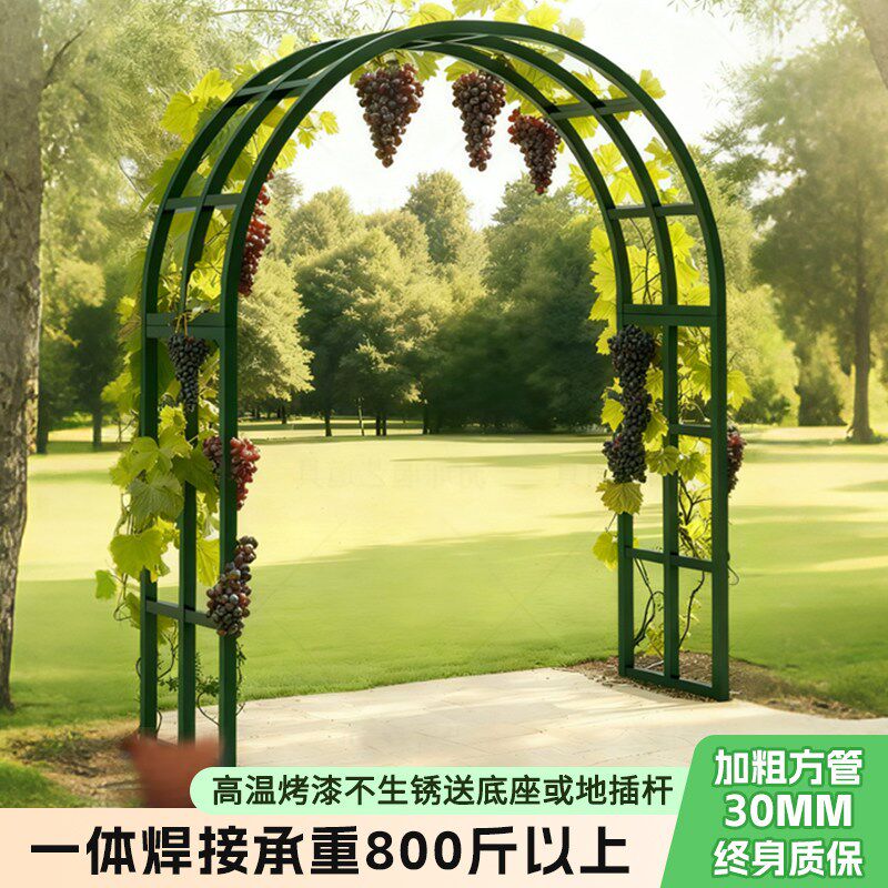 铁艺方管30mm拱门爬藤花架子户外葡萄架庭院花园攀爬月季水果支架