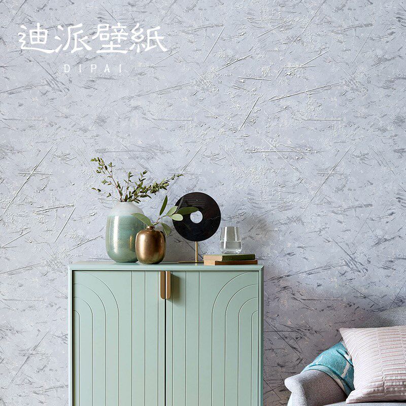 法式复古蓝色灰色斑驳烫金无纺布素色墙纸客厅卧室背景壁纸高级感