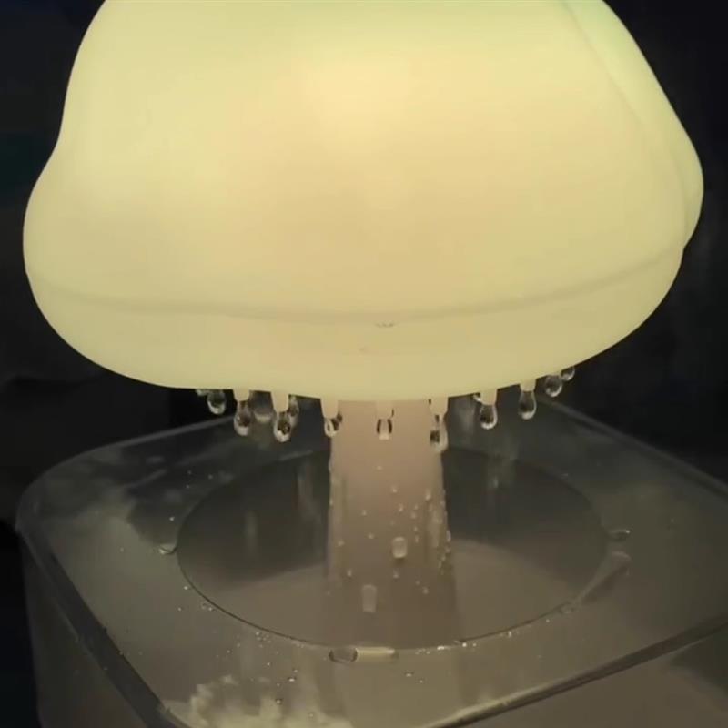 蓝牙音响白噪音云雨加湿器超声波雨云加湿七彩蘑菇云朵下雨滴香薰