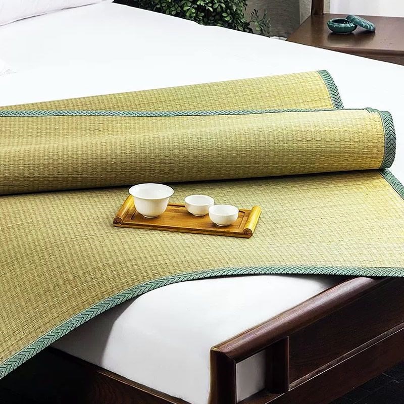 老式草席夏季纯天然蔺草席双面加厚加密家用可折叠灯心草席子草垫