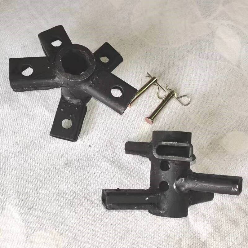 农机配件微耕机开沟刀架23/26/32轴双插销孔焊接错五刀座加厚材质