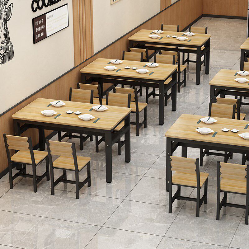 桌子餐饮商用餐桌小吃快餐店桌椅组合餐馆早餐长方形出租房用饭桌