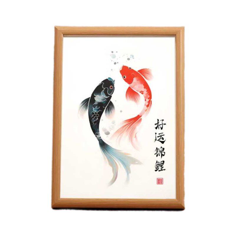 好柿临门如意手工绣十字绣装饰画新中式客厅挂画床头柜相框摆台画