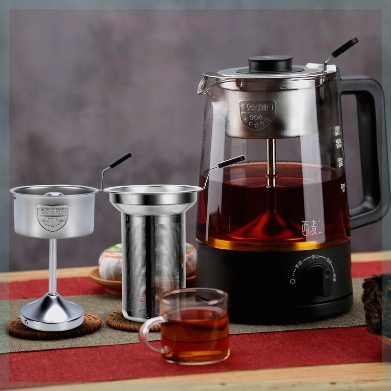 西麦黑茶煮茶器蒸汽煮茶壶养生玻璃全自动家用小型蒸茶器电茶壶炉